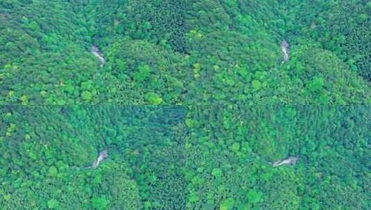 森林公园山涧瀑布俯拍旋转高清在线视频素材下载