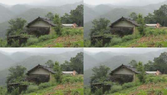 山区贫穷农村破旧老屋房子高清在线视频素材下载