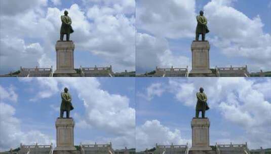 孙中山雕像高清在线视频素材下载