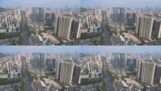 珠海富华北广场交通建筑航拍高清在线视频素材下载
