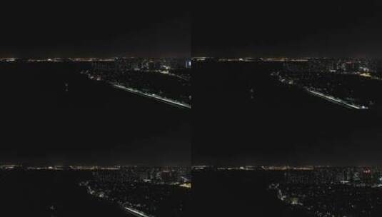 泉州洛江区夜景惠安洛阳江大桥夜景城市夜景高清在线视频素材下载