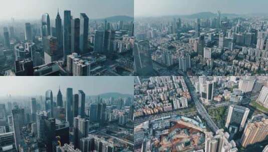视频组合航拍广州多镜头多地点高清在线视频素材下载