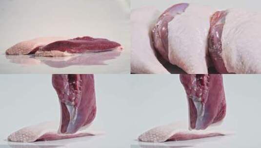 鸭肉原材料展示慢镜头2高清在线视频素材下载