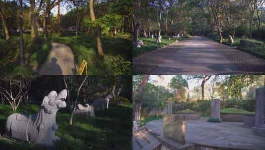 杭州名人纪念馆张苍水墓4K实拍视频高清在线视频素材下载