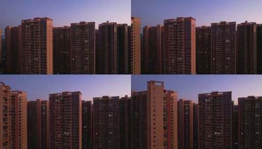航拍深圳龙岗小区建筑高楼B高清在线视频素材下载