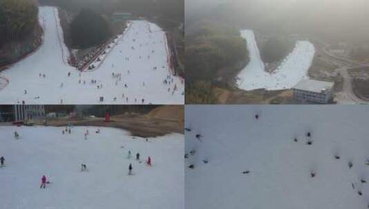 天柱山滑雪场高清在线视频素材下载