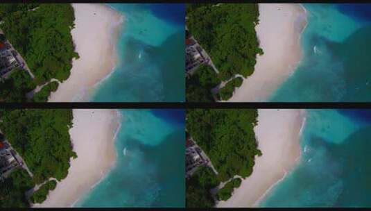 蓝色大海和白色沙滩高清在线视频素材下载