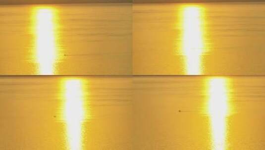 海滩落日夕阳海浪波光粼粼高清在线视频素材下载