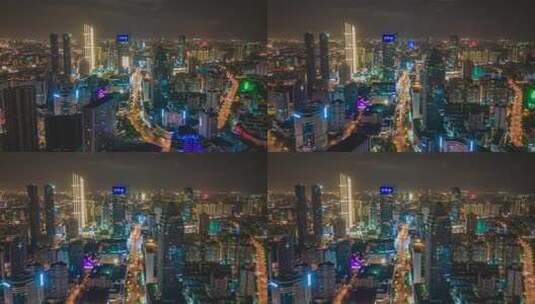江苏无锡城市夜景航拍延时高清在线视频素材下载