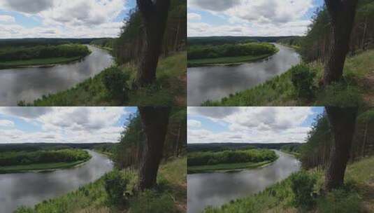 向下倾斜拍摄的河湾高清在线视频素材下载