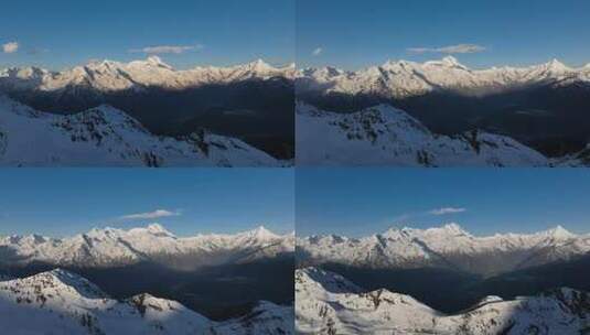 西藏吉隆县朗吉错中尼边境雪山群航拍\延时高清在线视频素材下载