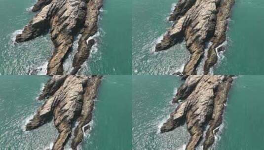航拍大海岩石高清在线视频素材下载