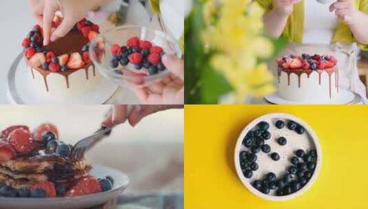 蓝莓蛋糕 制作蓝莓蛋糕 蓝莓 蓝莓吐司高清在线视频素材下载