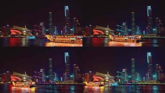 广州塔CBD城市珠江夜景高清在线视频素材下载