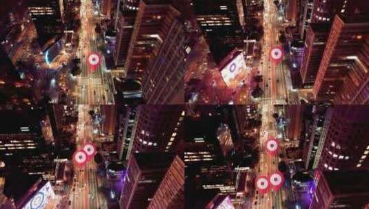 智能城市中位置标记图标高清在线视频素材下载