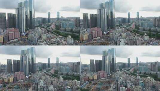 深圳城市城中村建筑大芬村上沙下沙航拍高清在线视频素材下载