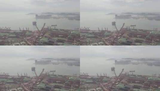 青岛黄岛区保税港物流园航拍高清在线视频素材下载