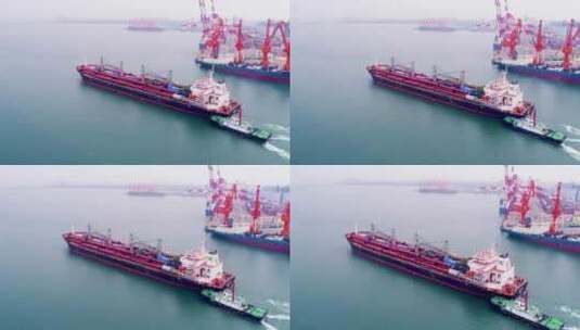 货轮离港高清在线视频素材下载