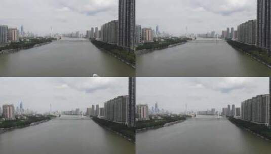 广州海印大桥航拍高清在线视频素材下载