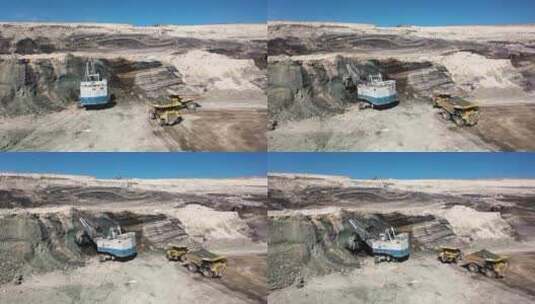 挖掘机挖煤矿高清在线视频素材下载
