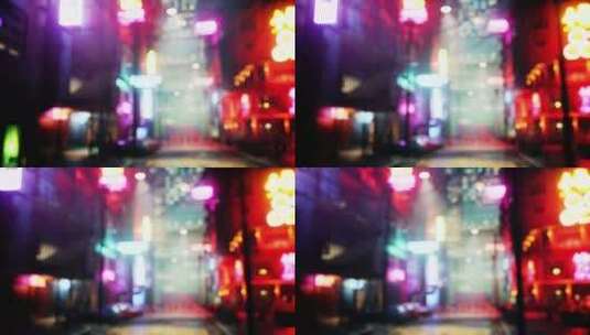 夜间城市灯光散焦背景高清在线视频素材下载