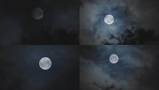 【实拍】中秋月亮月黑风高云遮月风起云涌高清在线视频素材下载