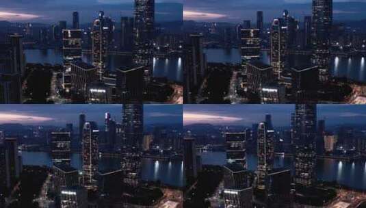 广州夜景航拍-万胜围保利建筑-高清在线视频素材下载