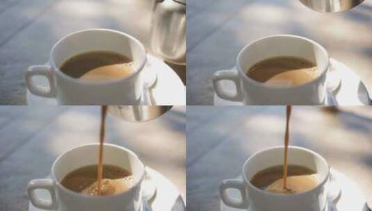 咖啡杯倒咖啡高清在线视频素材下载