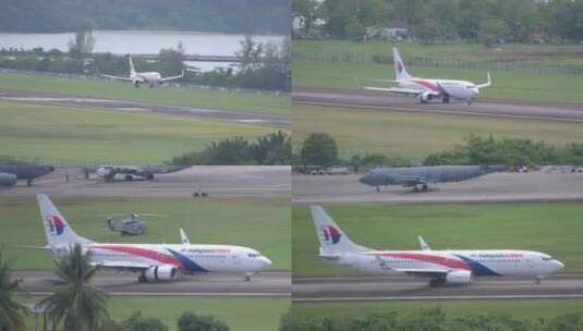 4K稳定：马来西亚航空波音737客机降落高清在线视频素材下载