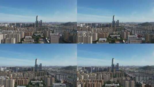 浙江台州城市新区高楼密集建筑航拍高清在线视频素材下载