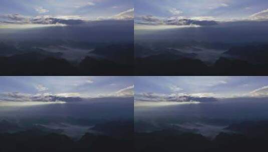 航拍清晨群山远山山峰喀斯特地貌高清在线视频素材下载