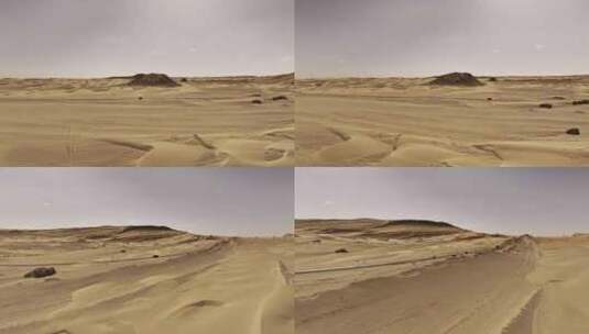 国道敦煌沙漠道路航拍高清在线视频素材下载