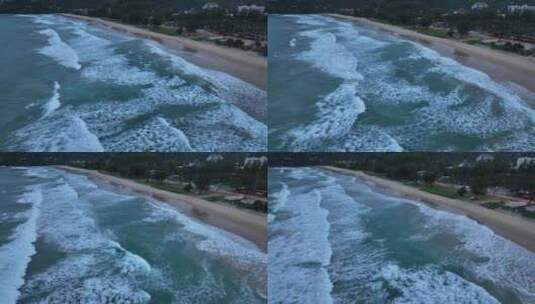 东南亚泰国普吉岛清晨时分海水冲刷沙滩景观高清在线视频素材下载