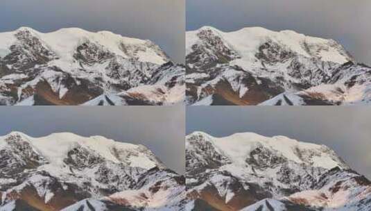 航拍川西横断山脉勒多曼因雪山冰川风光高清在线视频素材下载