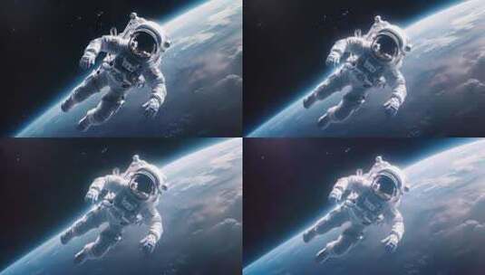 太空中的宇航员高清在线视频素材下载