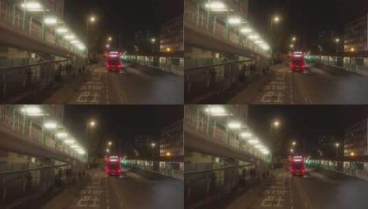 香港屯门街景夜景高清在线视频素材下载