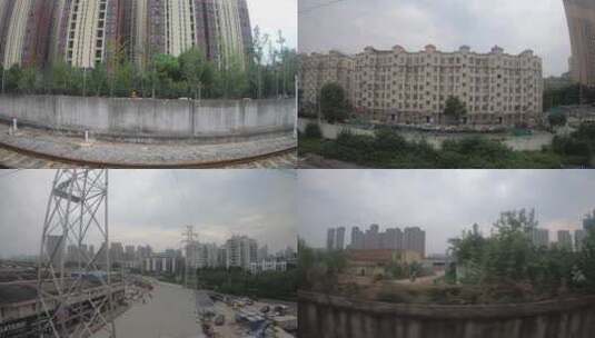 延时拍摄杭州至重庆动车高铁沿途风光高清在线视频素材下载