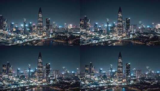 4K深圳金融中心夜景高清在线视频素材下载