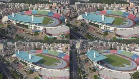 福建省龙岩体育中心东区体育场航拍高清在线视频素材下载