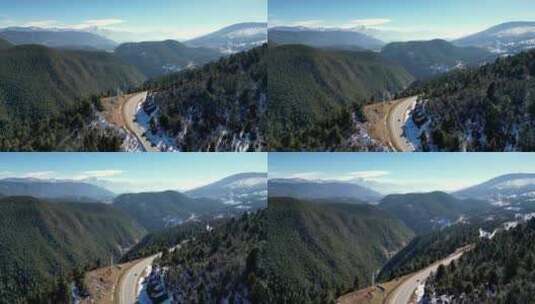 云南香格里拉雪山公路高清在线视频素材下载