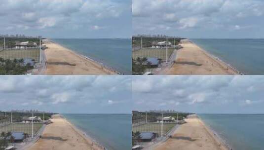 海南沙滩航拍高清在线视频素材下载