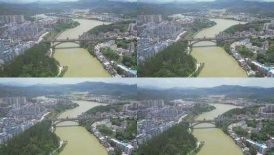 广西柳州地区三江县城建筑风光高清在线视频素材下载