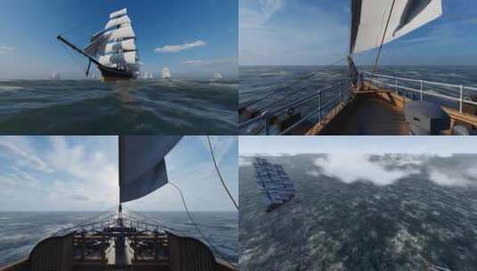 帆船大海高清在线视频素材下载