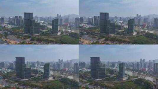 4K航拍广州南沙自贸区城区6高清在线视频素材下载