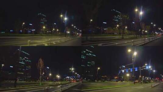 城市夜晚马路夜景汽车窗外的风景视频素材高清在线视频素材下载