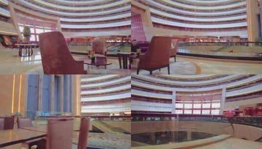 杭州钱江新城五星级大酒店大厅空镜头高清在线视频素材下载