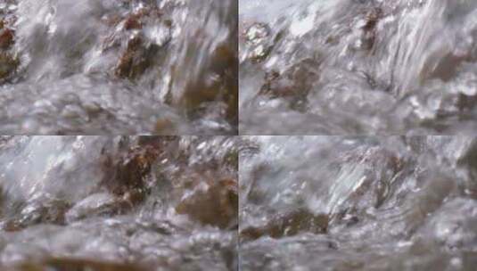河边流水河流河水小溪山泉泉水水流升格大自高清在线视频素材下载