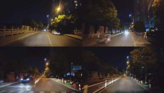 夜晚马路汽车开车视角高清在线视频素材下载