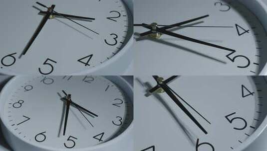 白色圆形时钟表盘特写高清在线视频素材下载