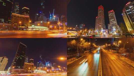北京国贸CBD夜景高清在线视频素材下载